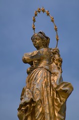 Top the baroque sculpture is located on the southern slope of the castle hill. Was built in 1750 by sculptor Martin Vogerlem the memory of great plague epidemic in 1710