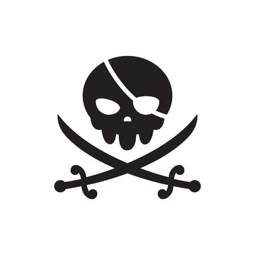 The Black Skull with two crossed swords. The Pirate Sign