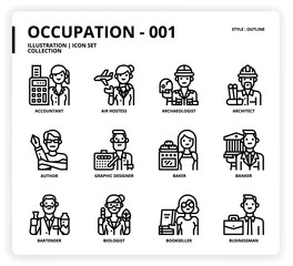 Occupation icon set