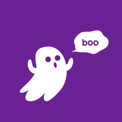 Ghost Boo on purple background