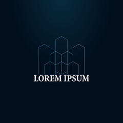 Fototapeta premium line or geometry logo icon for building or architecture company