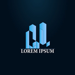 line or geometry logo icon for building or architecture company