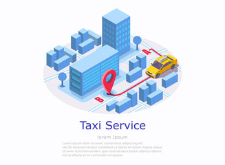 Taxi service vector web site banner template