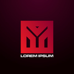 abstract geometry logo icon for technology company