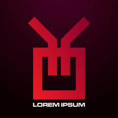 abstract geometry logo icon for technology company