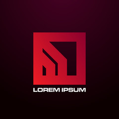 abstract geometry logo icon for technology company