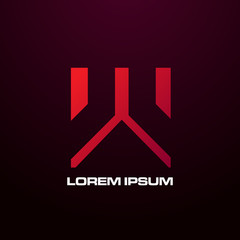 abstract geometry logo icon for technology company