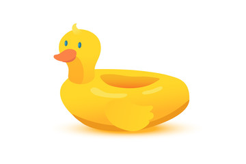 Duck swim ring flat vector illustration