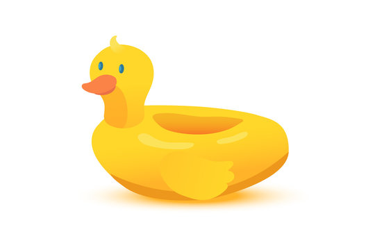 Duck swim ring flat vector illustration