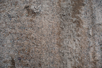 dirty sand on the road. view from above