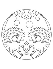 Tiger pattern. Illustration of Tiger. Mandala with an animal.  Predator in a circular frame. Coloring page for kids and adults.Predator felines.