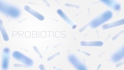 Probiotics, live bacteria and microorganisms vector illustration