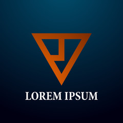 abstract geometry logo icon for technology company