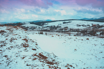 Mountain landscape in winter