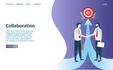 Collaboration vector website landing page design template