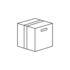 Close box line icon isolated on white 