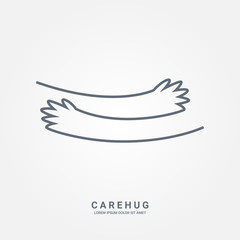 Simple line creating hug drawing