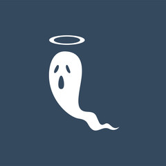 soul out from body with halo ring on top of the head. Vector Illustration