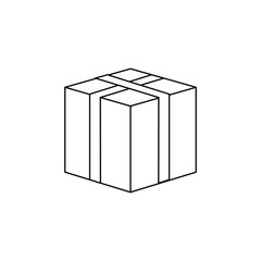 Close box line icon isolated on white 