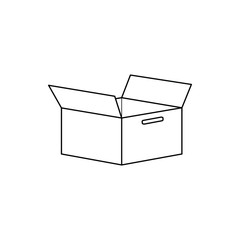 open box line icon isolated on white