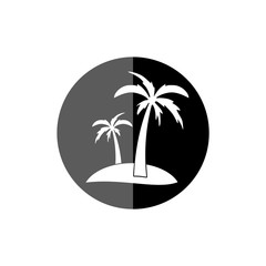 Palm tree coconut icon island logo