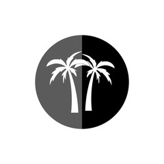 Palm tree coconut icon island logo