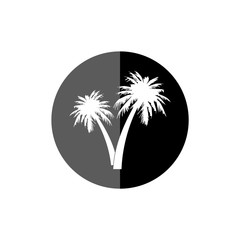 Palm tree coconut icon island logo