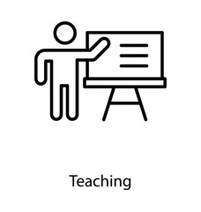 Class lecture concept, teaching line icon