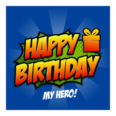 Birthday Comic Text. Isolated Vector Illustration