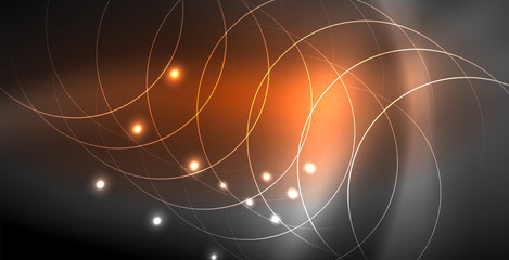 Glowing shiny neon colors with abstract lines, modern background