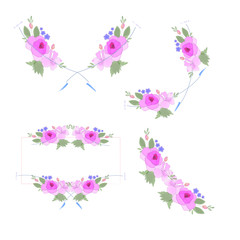 Flowers and Arrows Frame and Borders