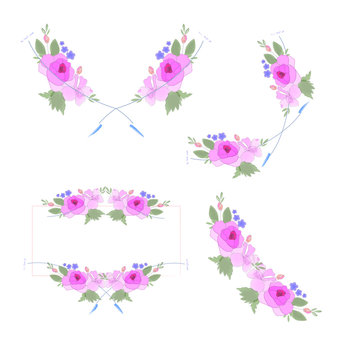 Flowers and Arrows Frame and Borders