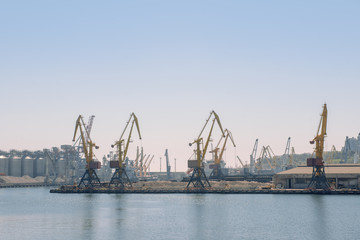 View of the seaport at  the morning