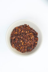 Cayenne pepper on white background