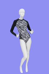 Full-length female mannequin.