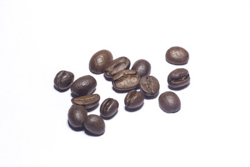 coffee beans isolated on white background,