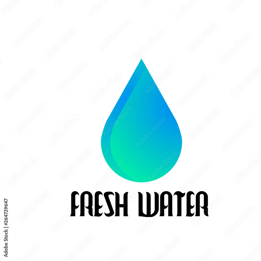 Poster fresh water logo icon