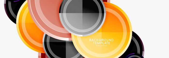 Circle geometric abstract background template for web banner, business presentation, branding, wallpaper