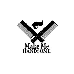 make me handsome logo for barber shop company