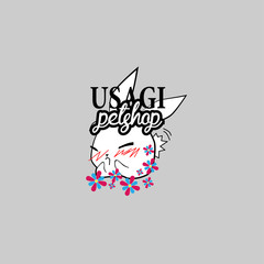 usagi petshop with rabbit illustration