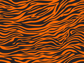 Wonderful simple design of the tiger skin exture pattern seamless repeating orange black
