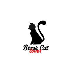 black cat lover logo icon