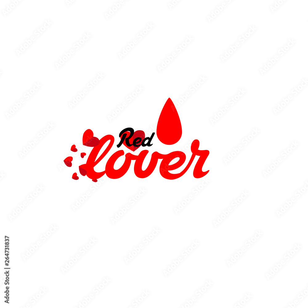 Wall mural red lover logo icon with blood illustration