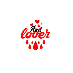 red lover logo icon with blood illustration
