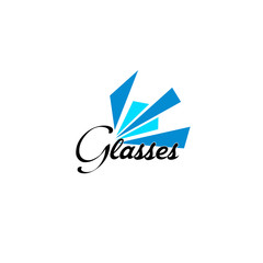 glasses logo icon with abstract geometry illustration
