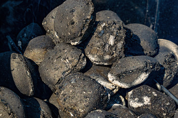 Barbecue coals closeup