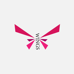 wings logo icon with abstract geometry illustration