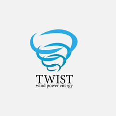 Obraz premium twist logo icon with wind illustration