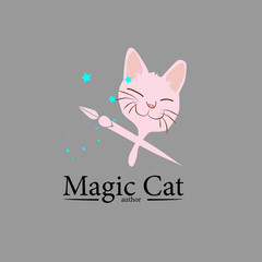 magic cat logo icon for author