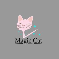 magic cat logo icon for author